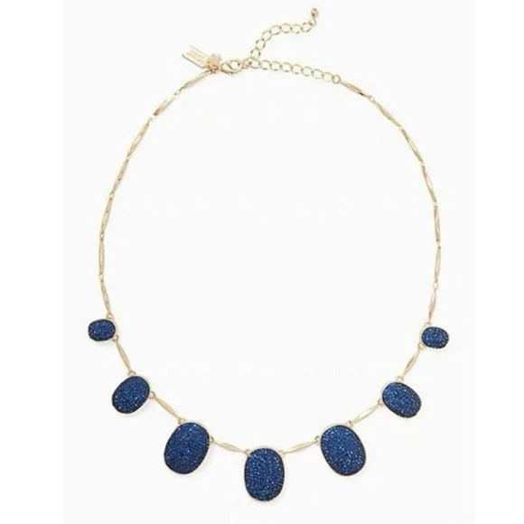NWT Kate Spade Navy Sapphire Blue Pave the Way Statement Necklace - Picture 7 of 10